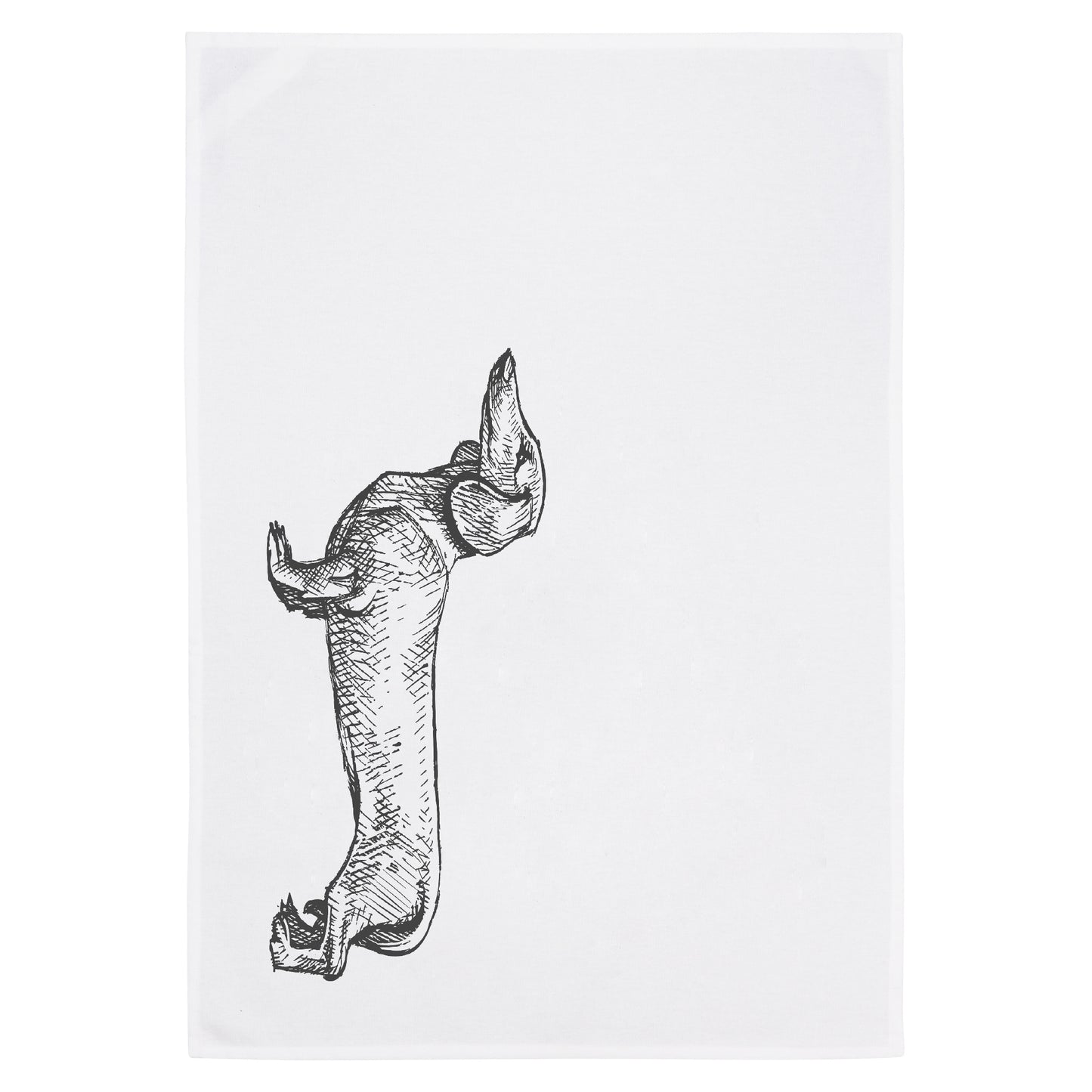 17;30 Geschirrtuch, weiß Dackel, Grau