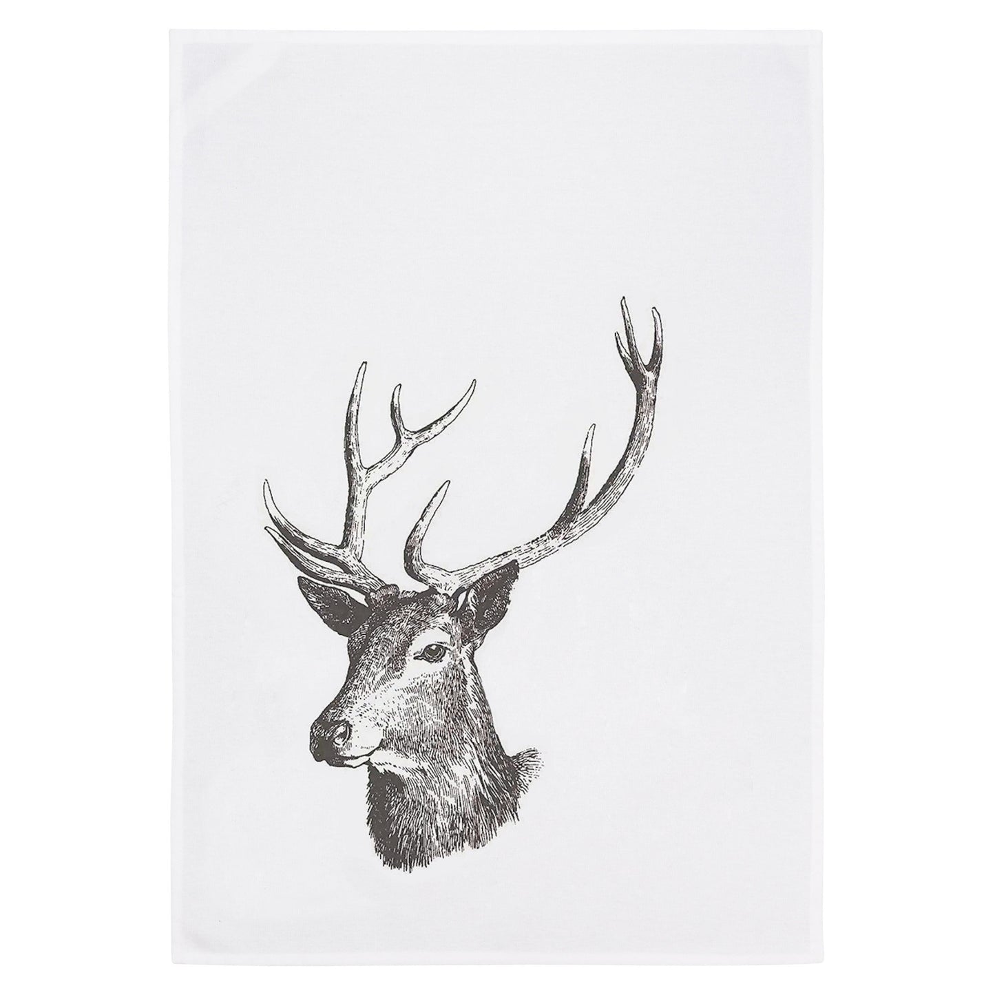 17;30 Geschirrtuch, weiß Hirsch, Grau