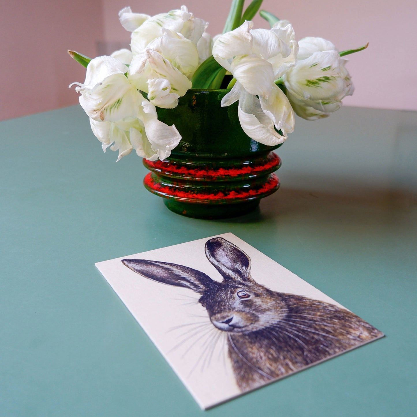 Aikona Illustration Grußkarte Feldhase