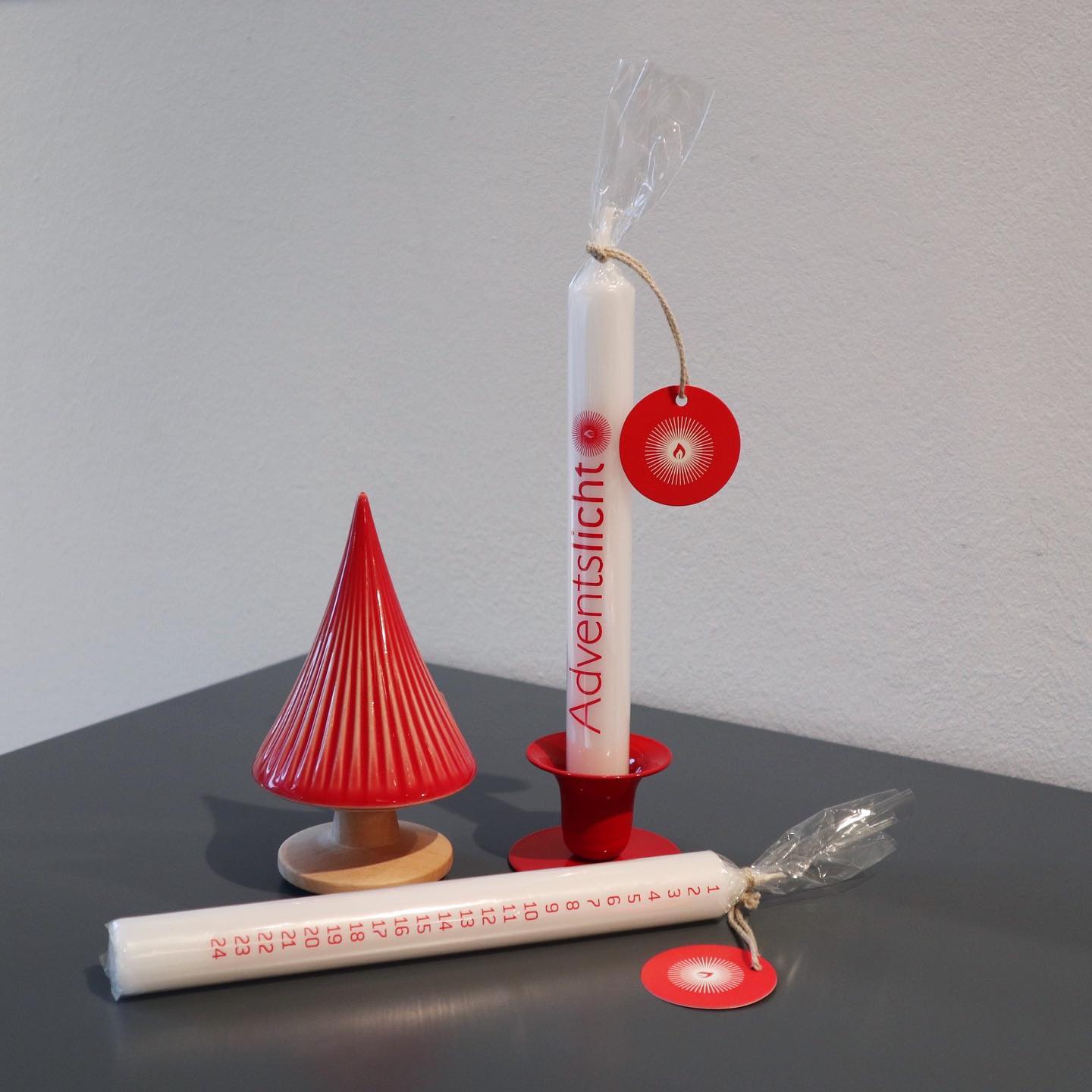 Bulla Design Kerze Wünschelicht Adventslicht mit Zahlen rot
