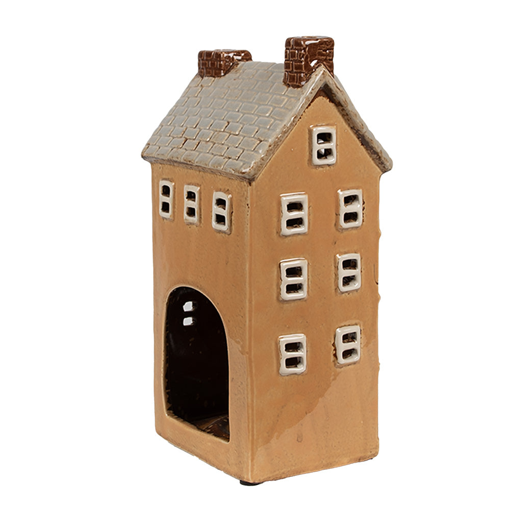 Clayre & Eef Teelichthaus beige 11x9x22 cm