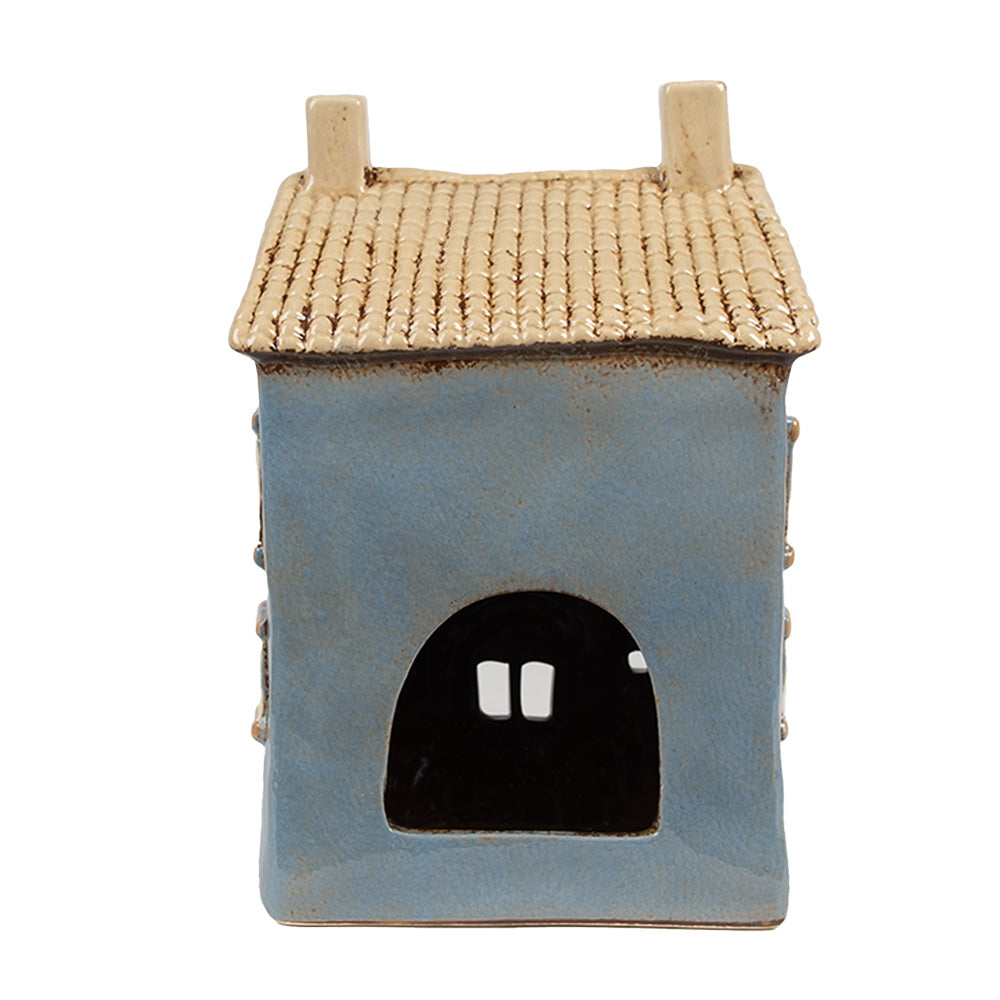 Clayre & Eef Teelichthaus blau 16x10x23 cm