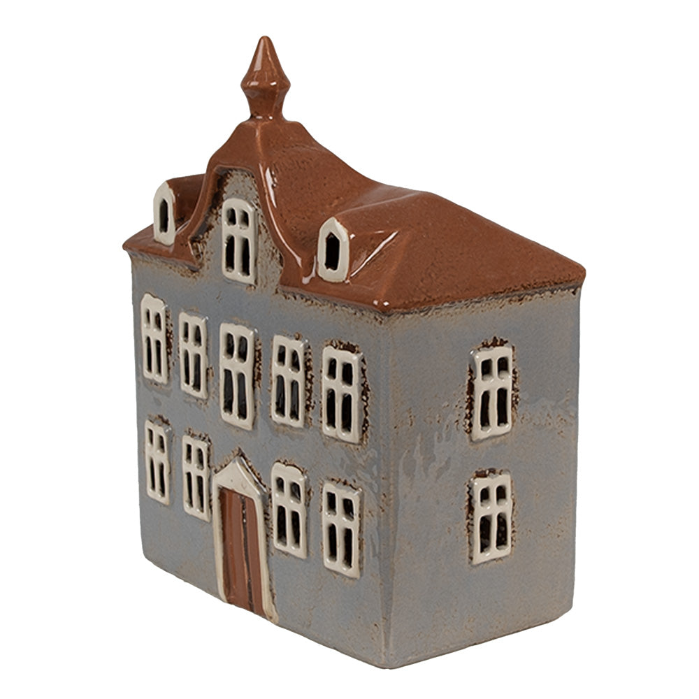 Clayre & Eef Teelichthaus grau 16x9x20 cm