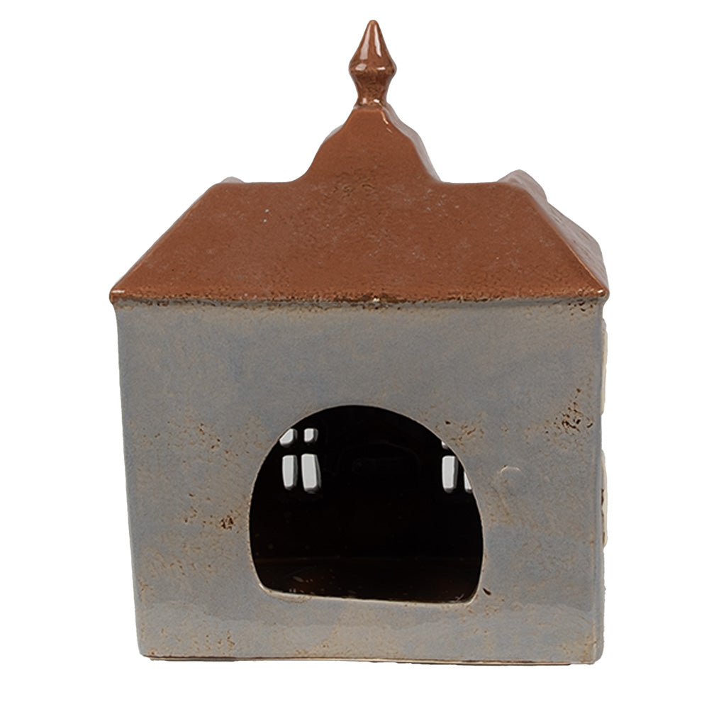 Clayre & Eef Teelichthaus grau 16x9x20 cm