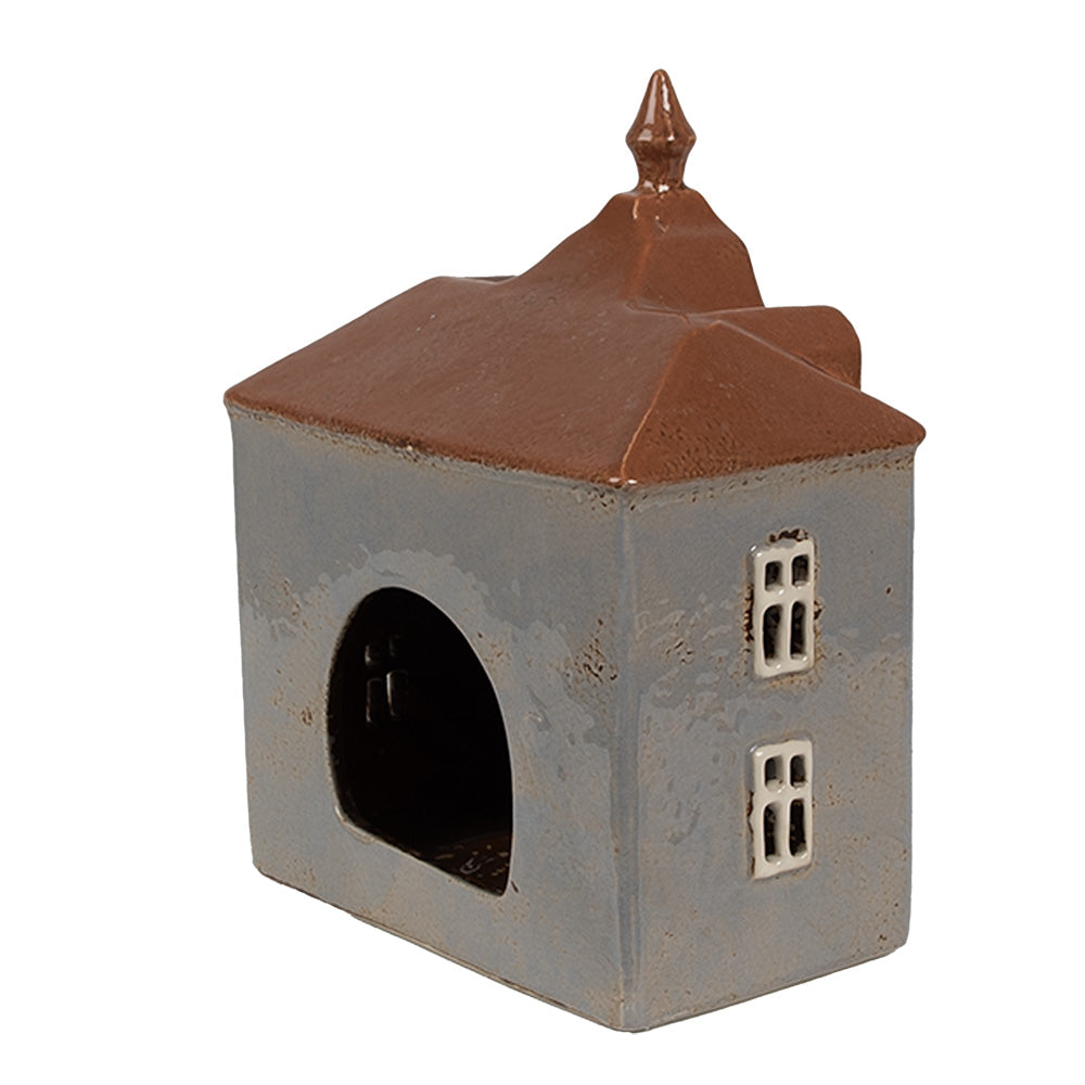 Clayre & Eef Teelichthaus grau 16x9x20 cm