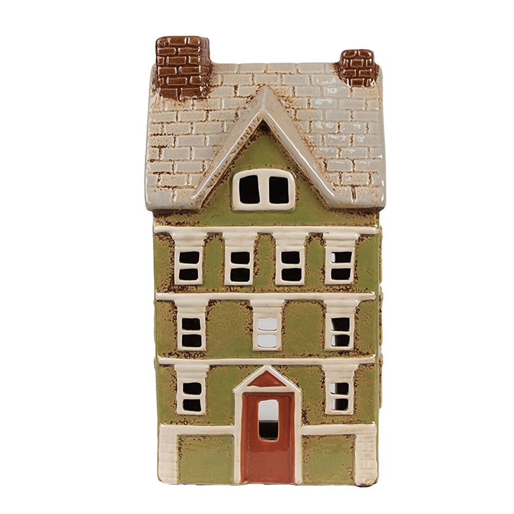 Clayre & Eef Teelichthaus grün 14x10x26 cm
