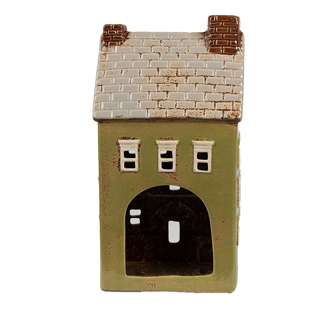 Clayre & Eef Teelichthaus grün 14x10x26 cm
