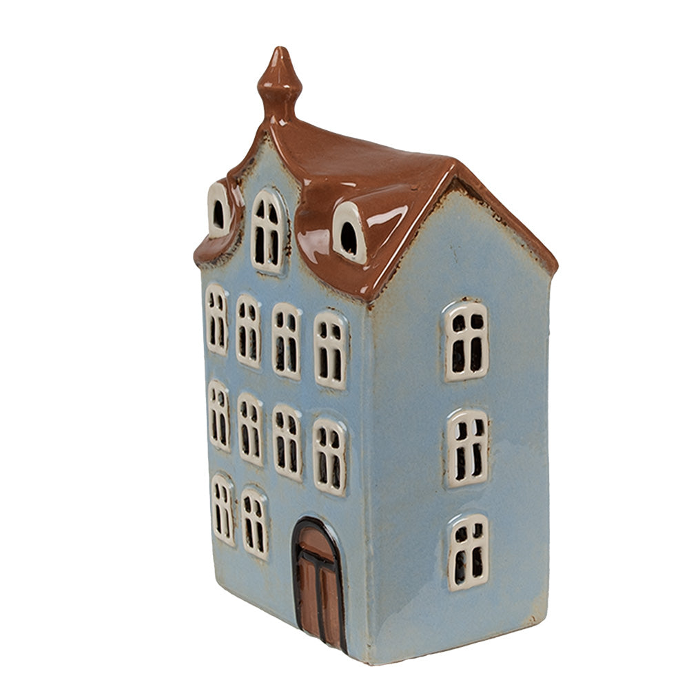 Clayre & Eef Teelichthaus hellblau 13x9x22 cm