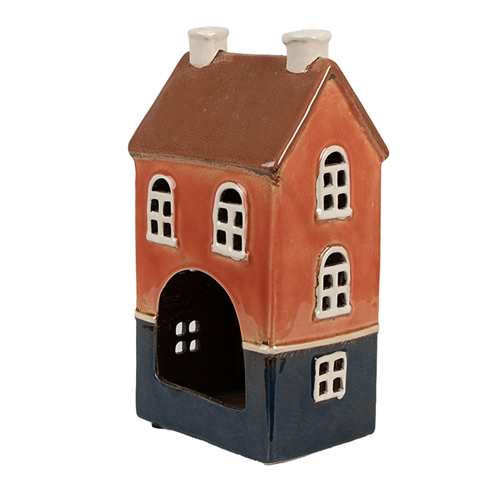 Clayre & Eef Teelichthaus orange blau 11x9x22 cm