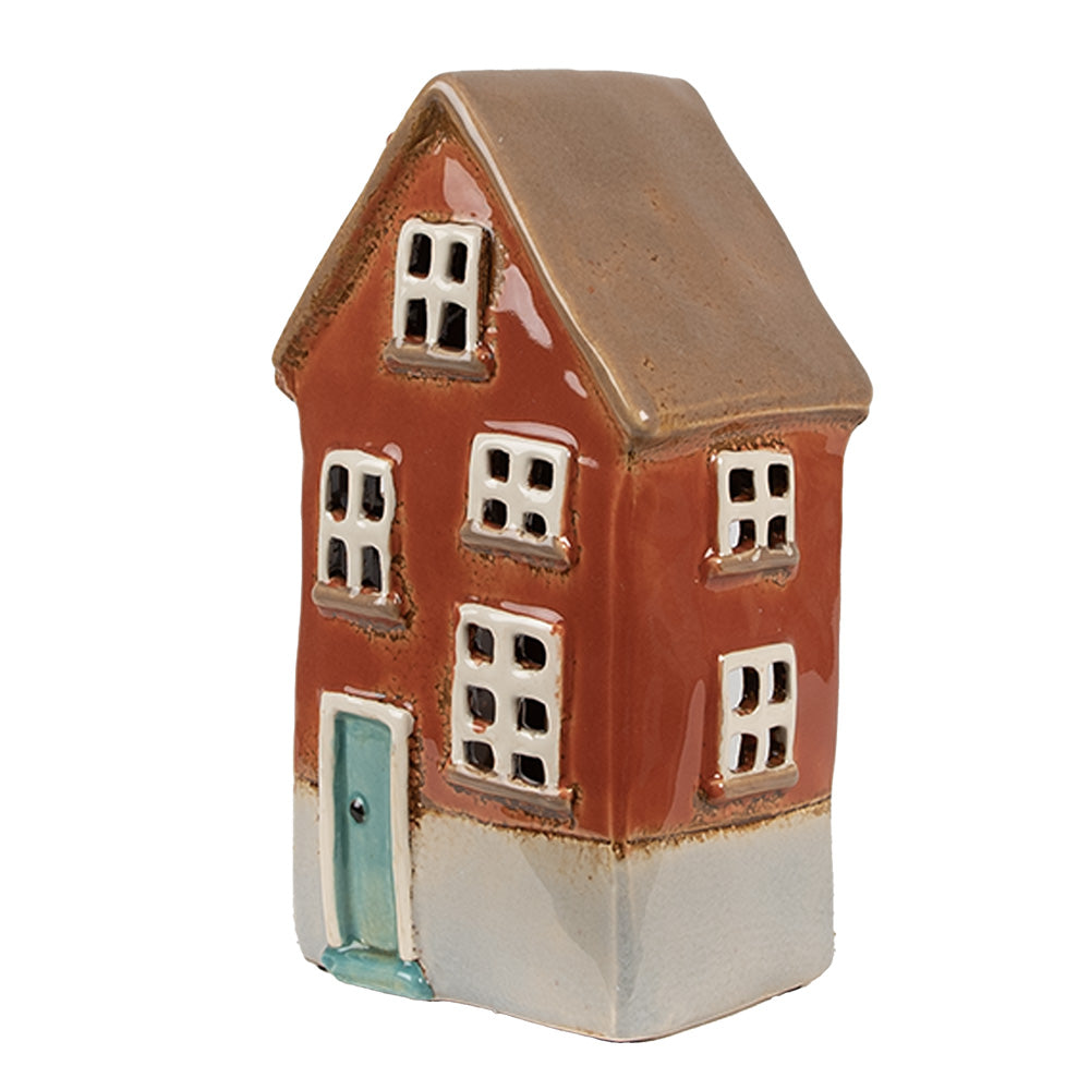 Clayre & Eef Teelichthaus orangerot 10x8x18 cm