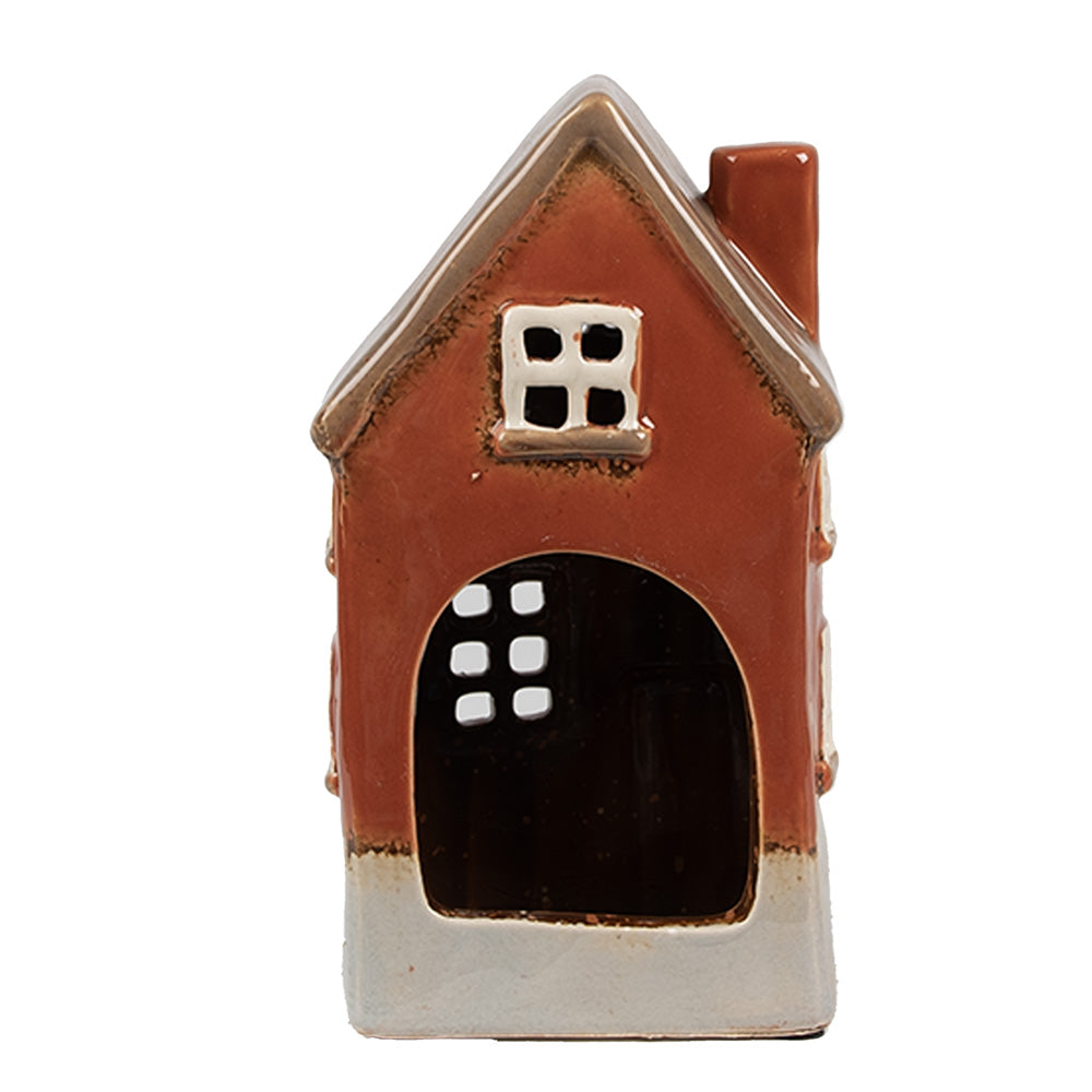 Clayre & Eef Teelichthaus orangerot 10x8x18 cm