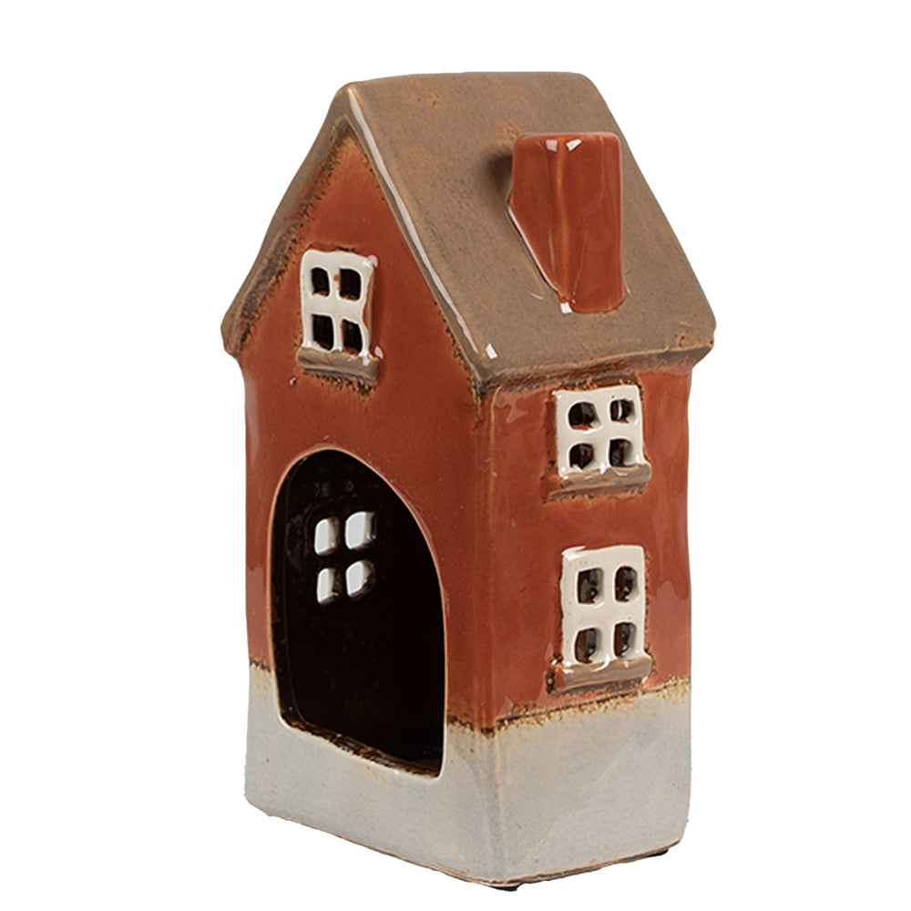 Clayre & Eef Teelichthaus orangerot 10x8x18 cm