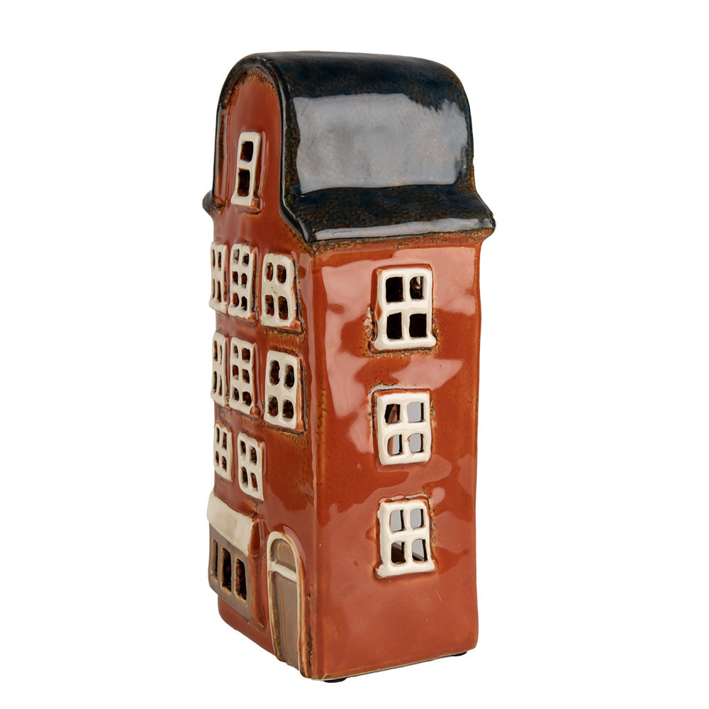 Clayre & Eef Teelichthaus rot blau 12x9x25 cm