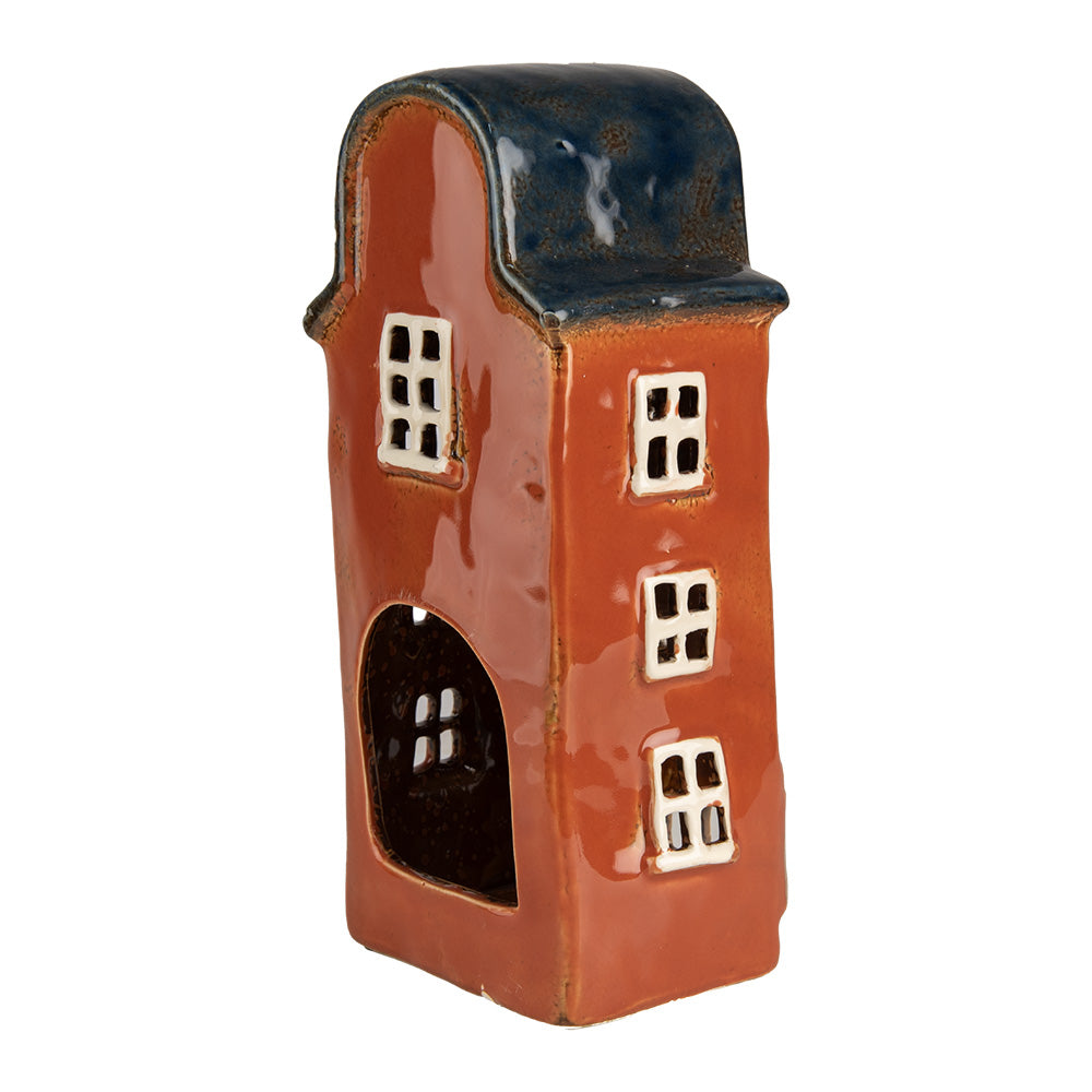 Clayre & Eef Teelichthaus rot blau 12x9x25 cm