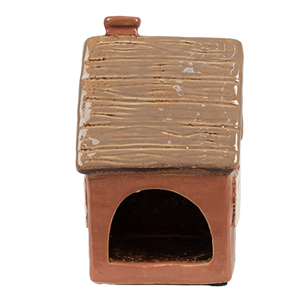 Clayre & Eef Teelichthaus rotbraun 9x9x14 cm