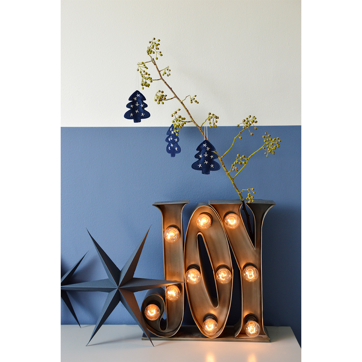 Delight Department Weihnachtsstern 2er-Set mitternachtsblau