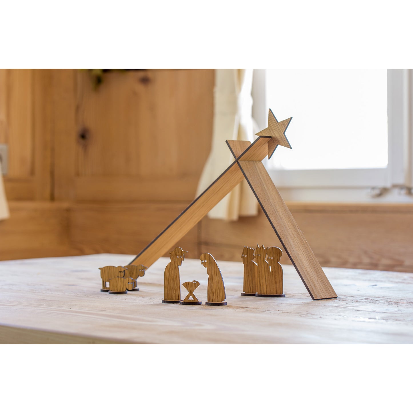 designimdorf Holzkrippe Simply Christmas geölt