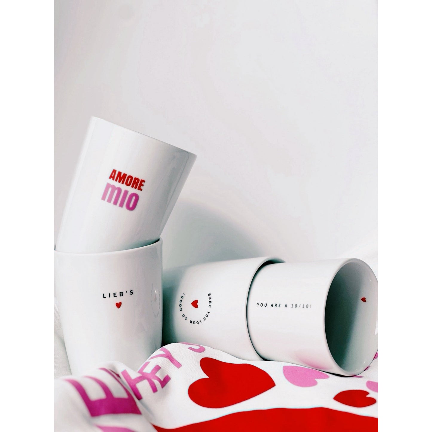 Goldscherben Becher Heart YOU ARE A 10/10! Porzellan