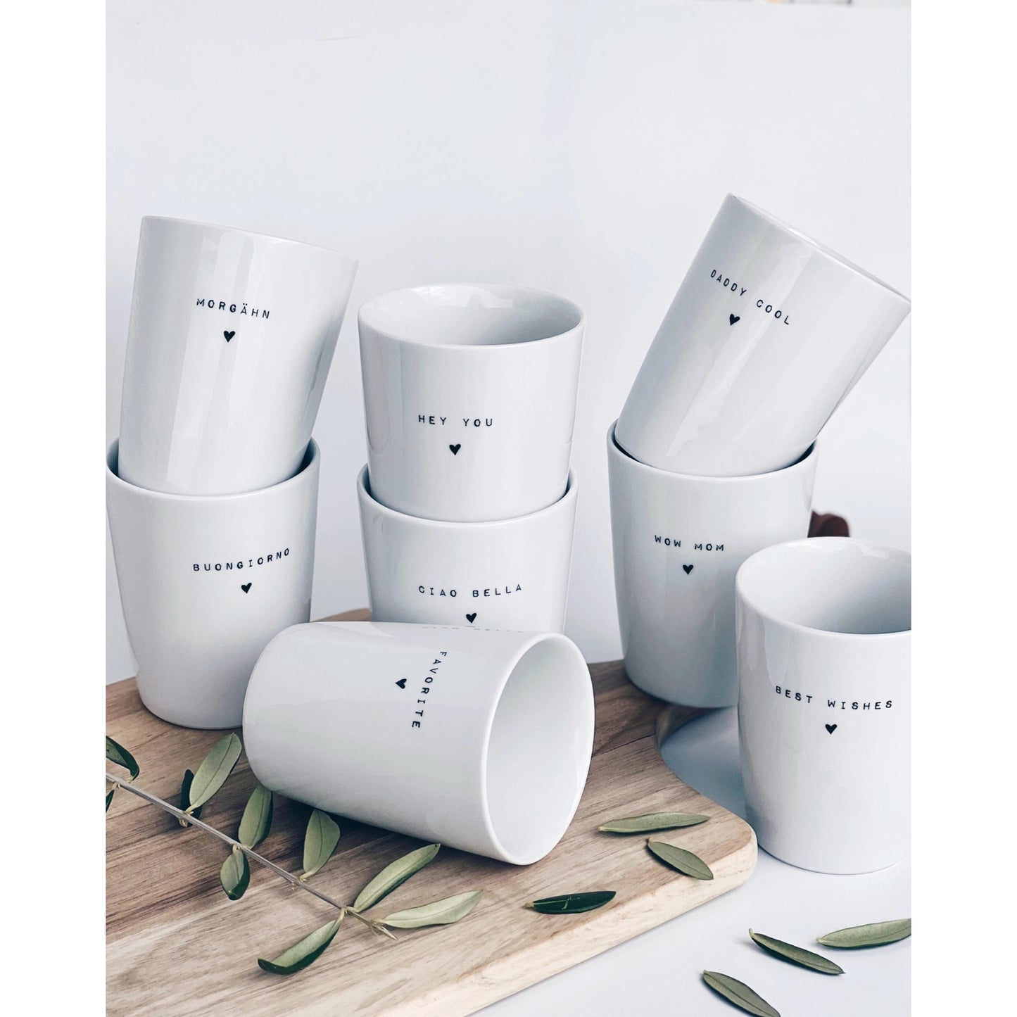 Goldscherben Becher Best Wishes Porzellan