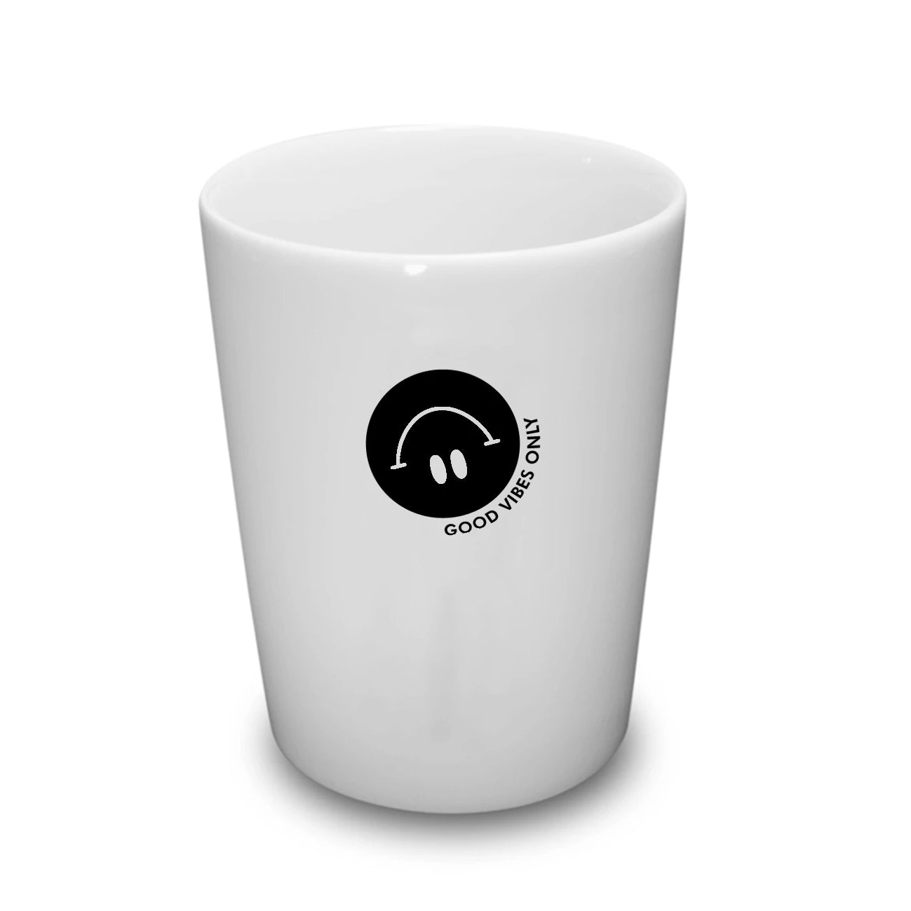Goldscherben Becher Smiley GOOD VIBES ONLY Porzellan