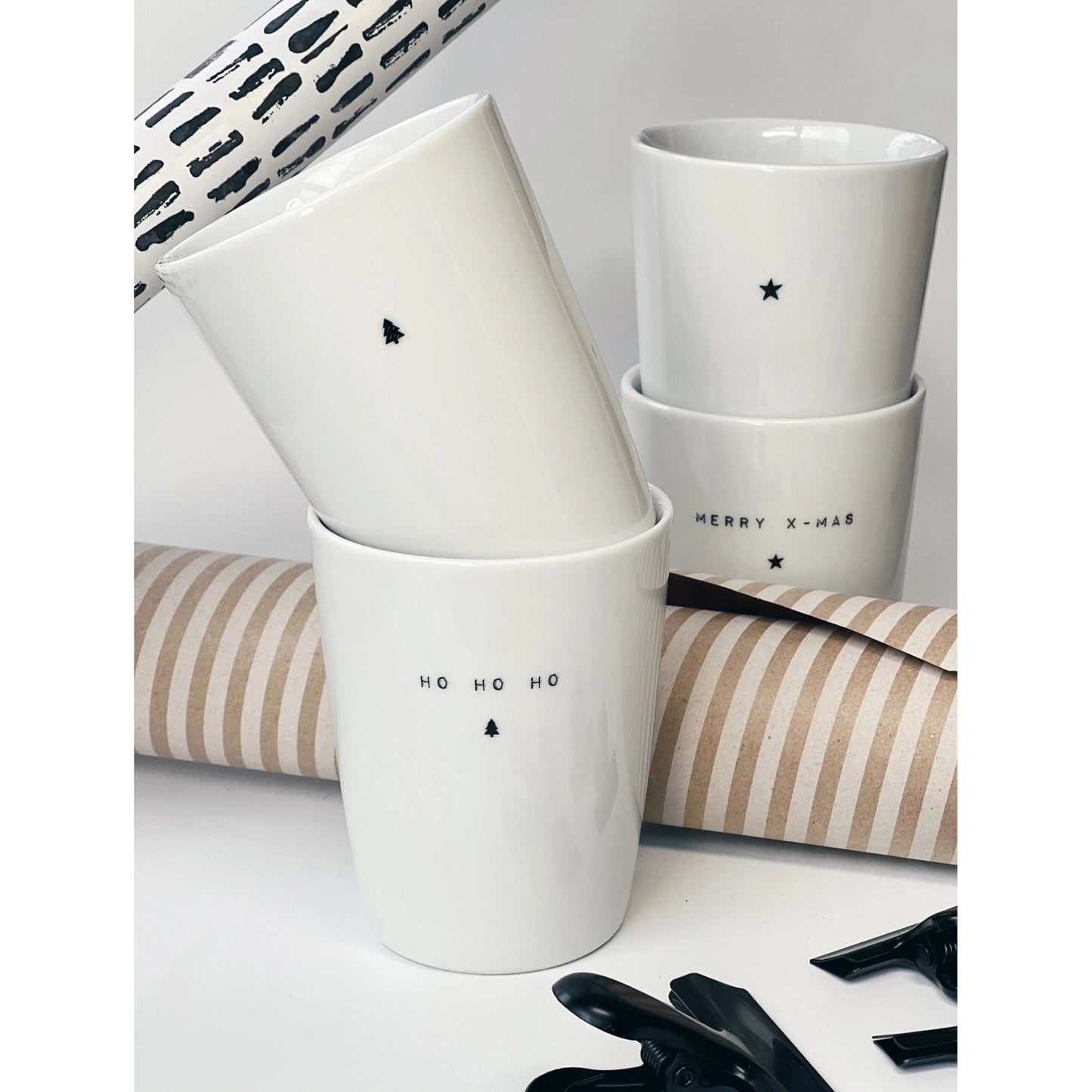 Goldscherben Becher Tannenbaum Porzellan