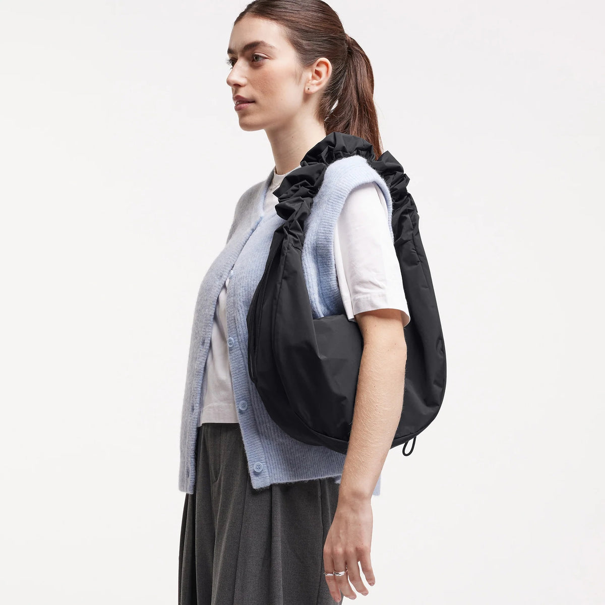 GOT BAG Moon Bag Ruffle monochrome black
