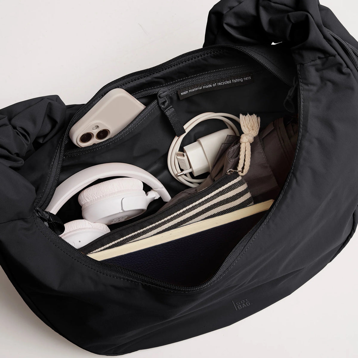 GOT BAG Moon Bag Ruffle monochrome black