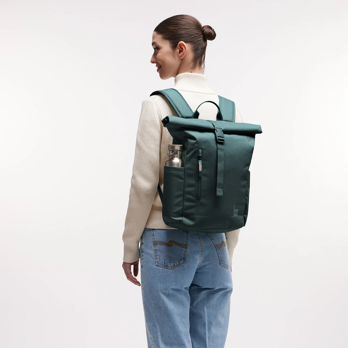 GOT BAG Rucksack Rolltop EASY small monochrome sea teal