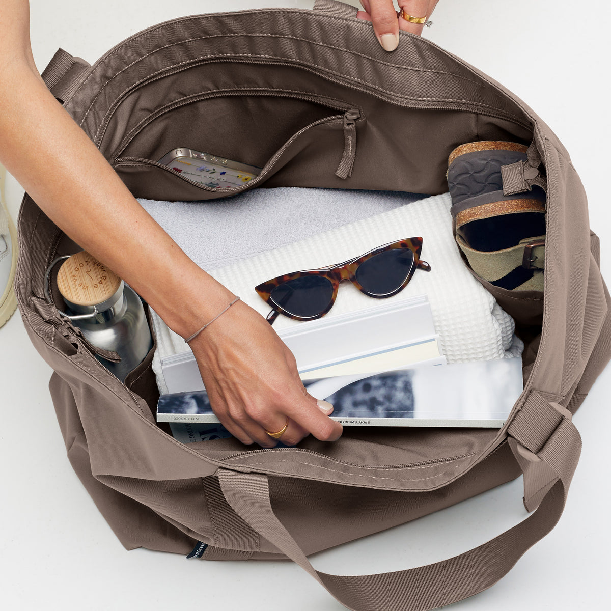 GOT BAG Tragetasche Tote Bag large monochrome oyster