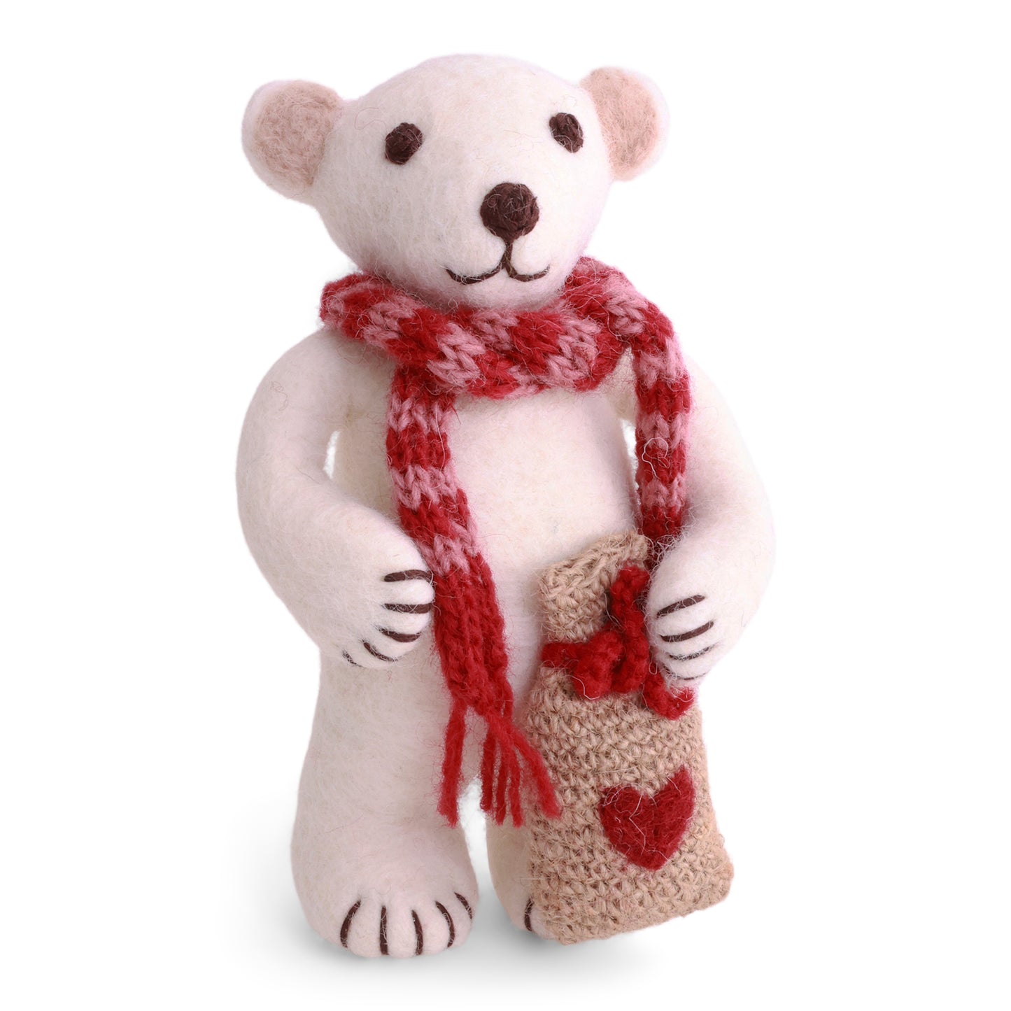 Gry & Sif Filz Eisbär mit Geschenktüte mittelgroß