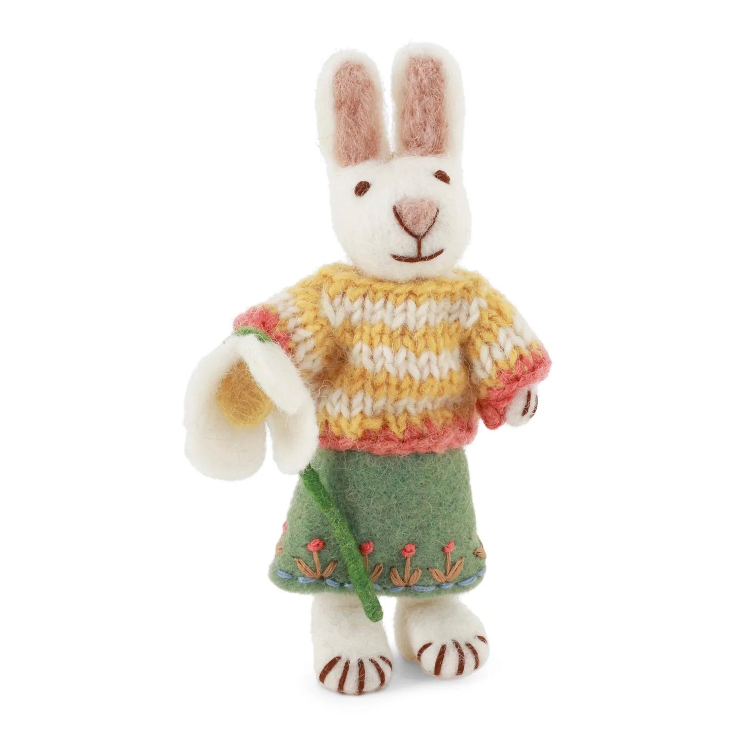 Gry & Sif Hase weiß mit Schneeglöckchen