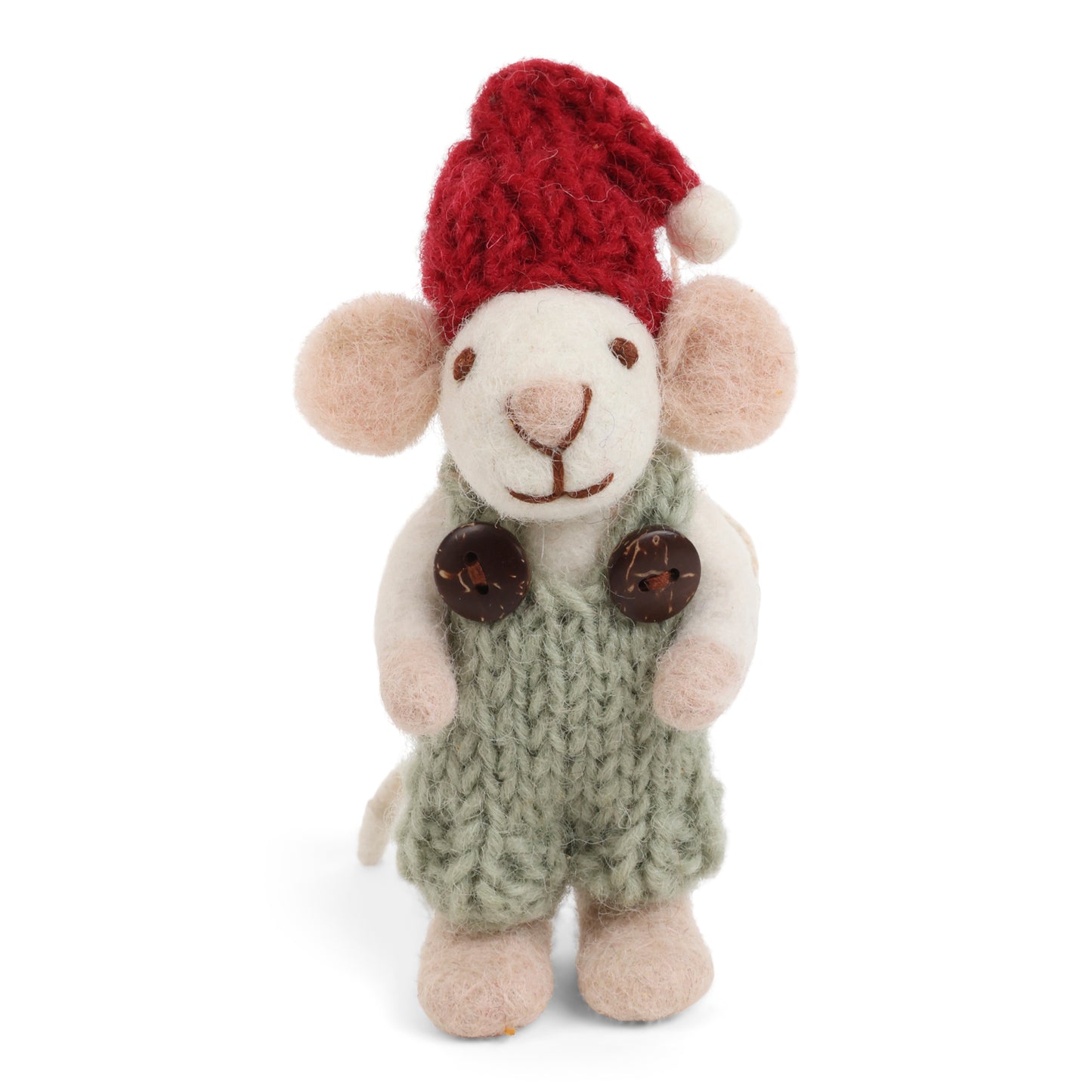 Gry & Sif Mini Maus weiß mit grüner Hose
