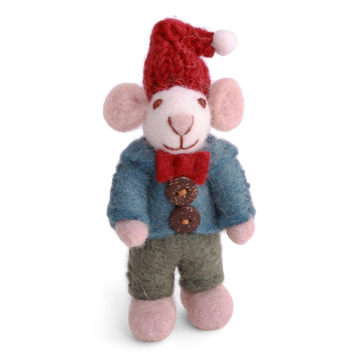 Gry & Sif Mini Maus weiß mit blauer Jacke