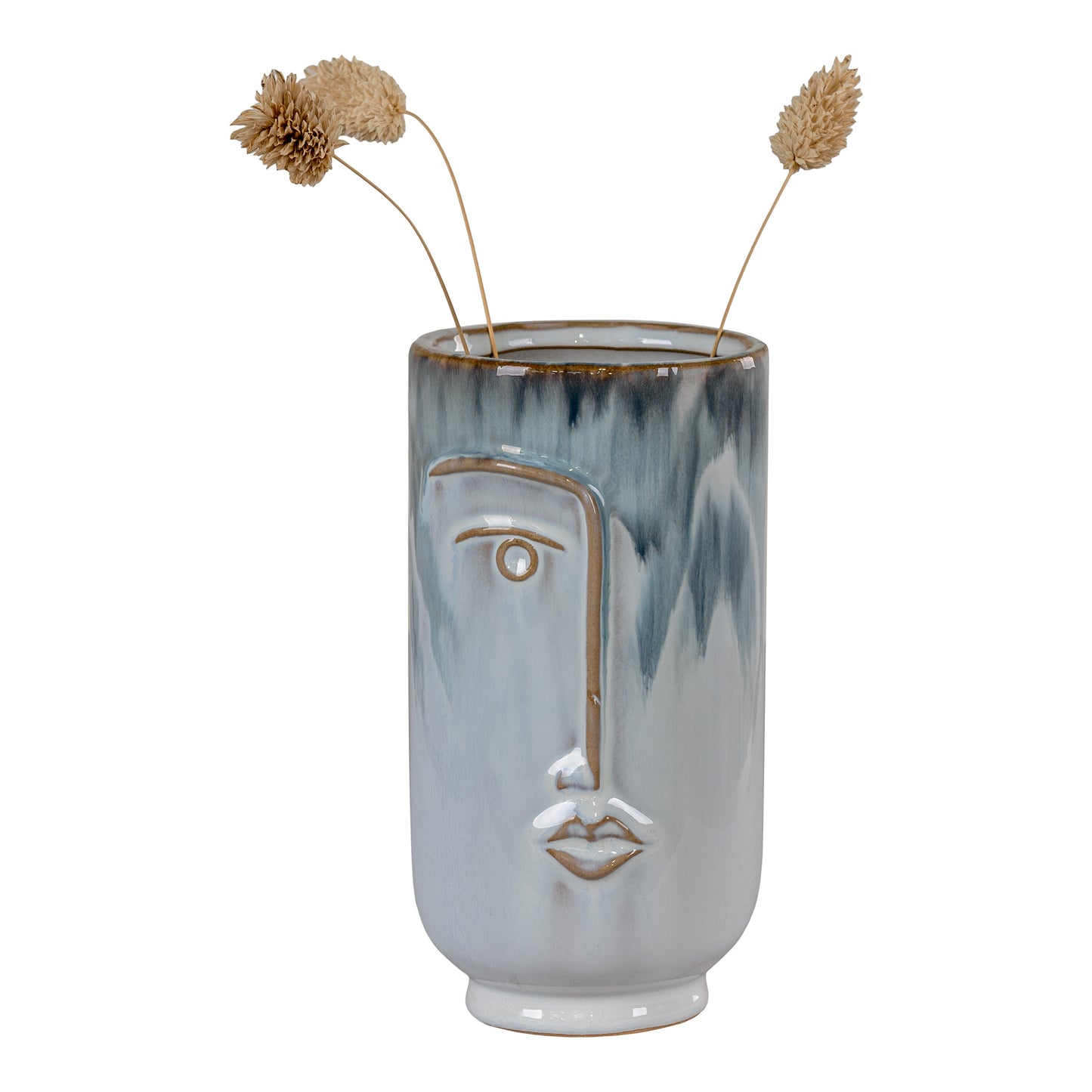 House Nordic Vase mit Gesicht aus Keramik