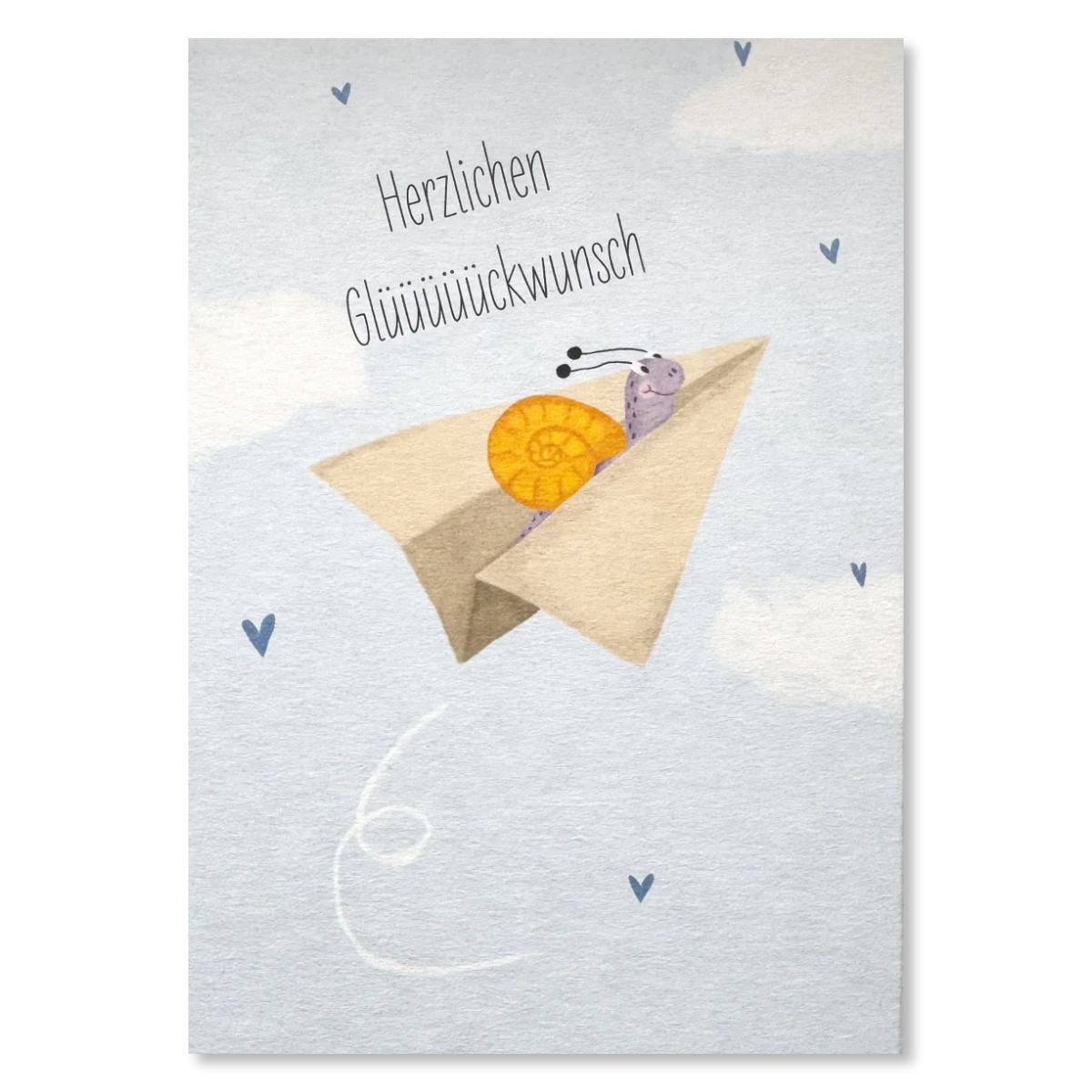 KEITCARDS Grußkarte Papierflieger Schnecke