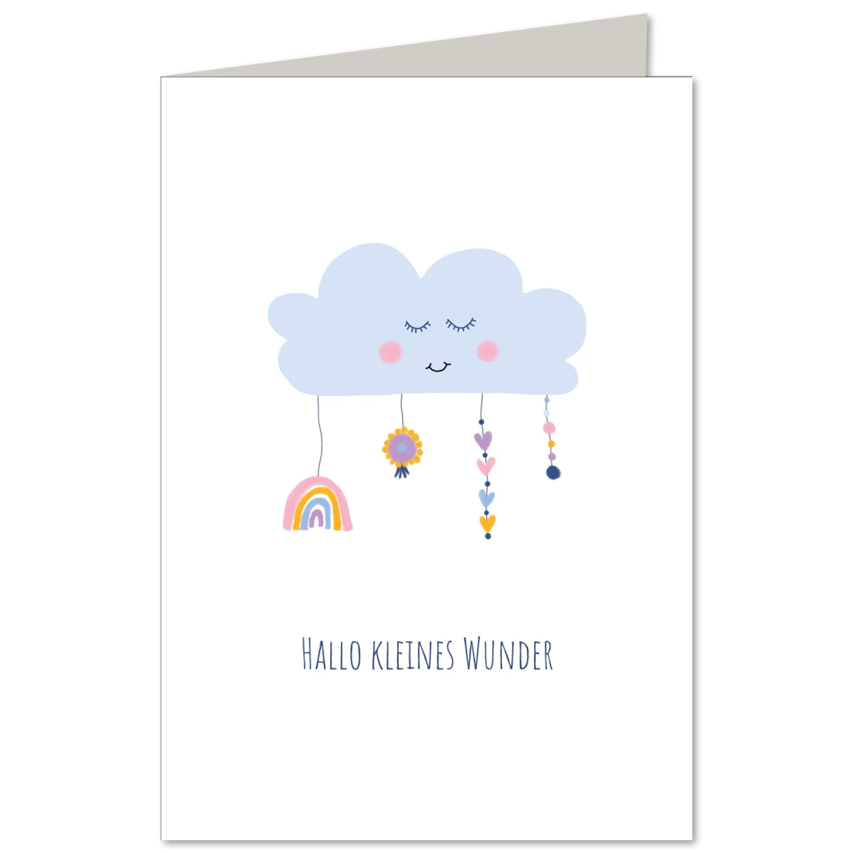 KEITCARDS Klappkarte Babywolke mit Anhängern