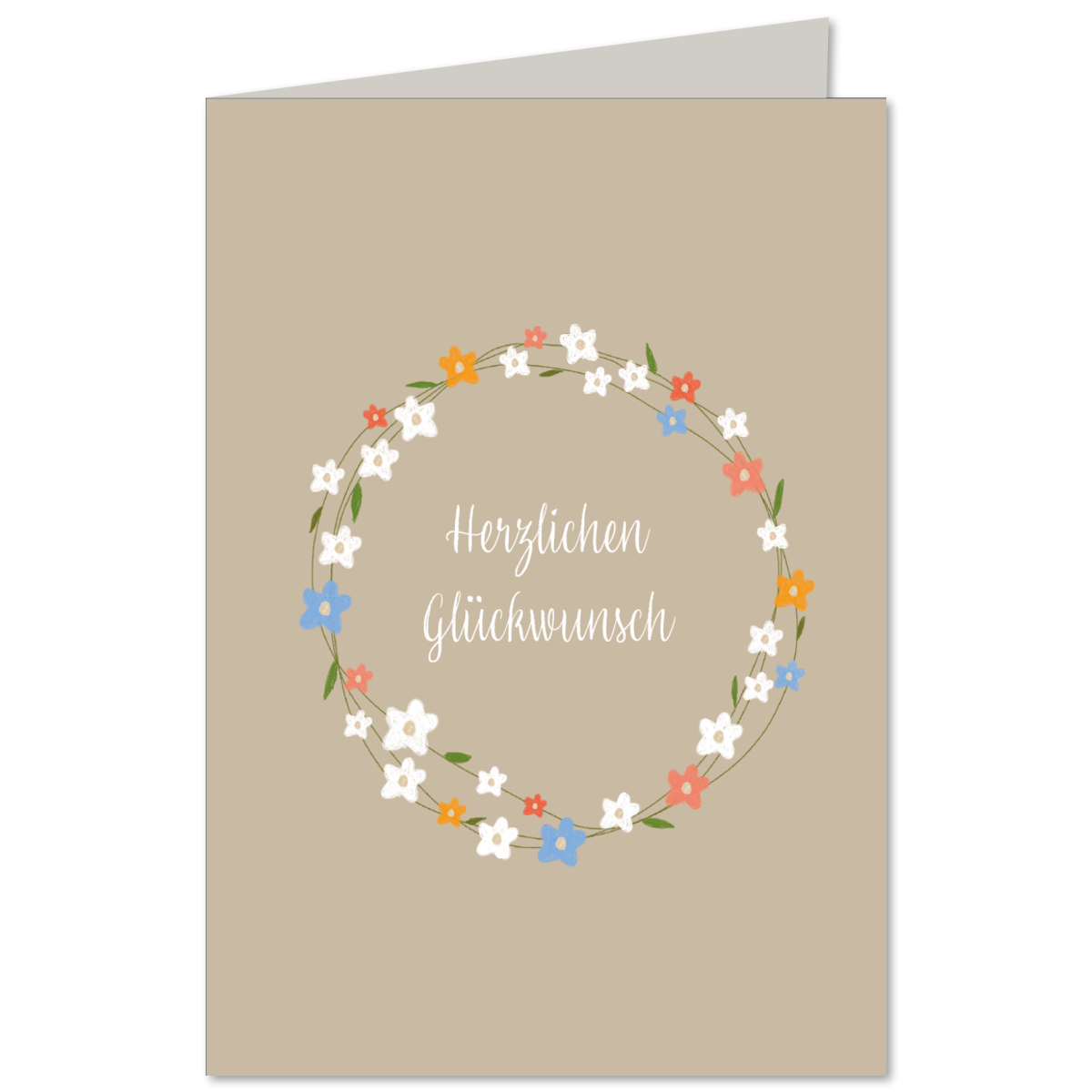 KEITCARDS Klappkarte bunter Blumenkranz