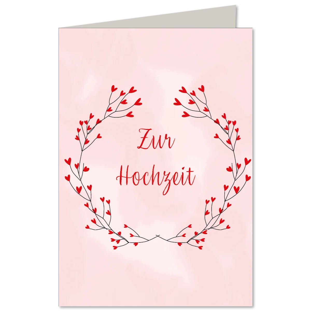 KEITCARDS Klappkarte Zur Hochzeit Herzchenkranz