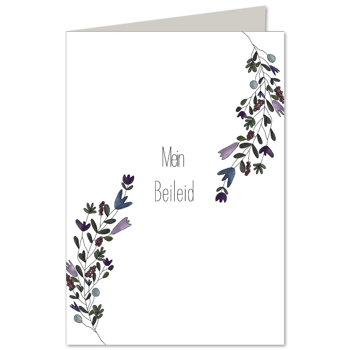 KEITCARDS Klappkarte Blumenranke - Mein Beileid