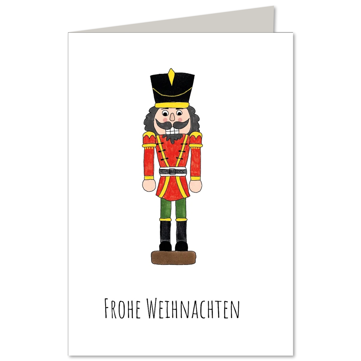 Illustrierte KEITCARDS Klappkarte Nussknacker zu Weihnachten von Nina van Bergen inklusive passendem C6 Briefumschlag