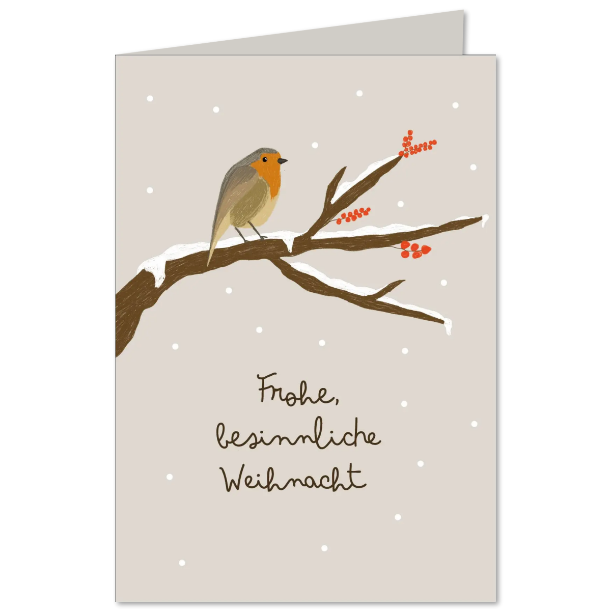 KEITCARDS Klappkarte Rotkehlchen Weihnachten