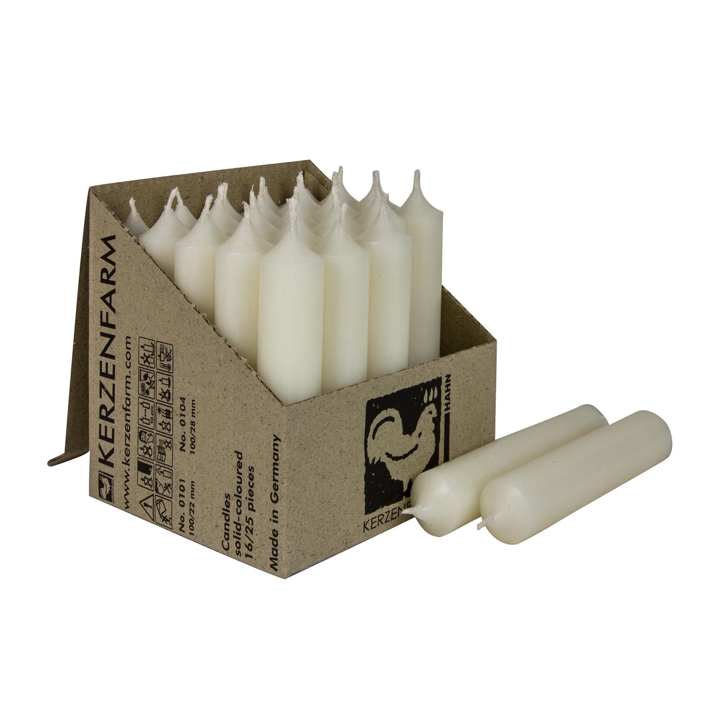 Kerzenfarm Hahn Stabkerze elfenbein 100 x 22 mm