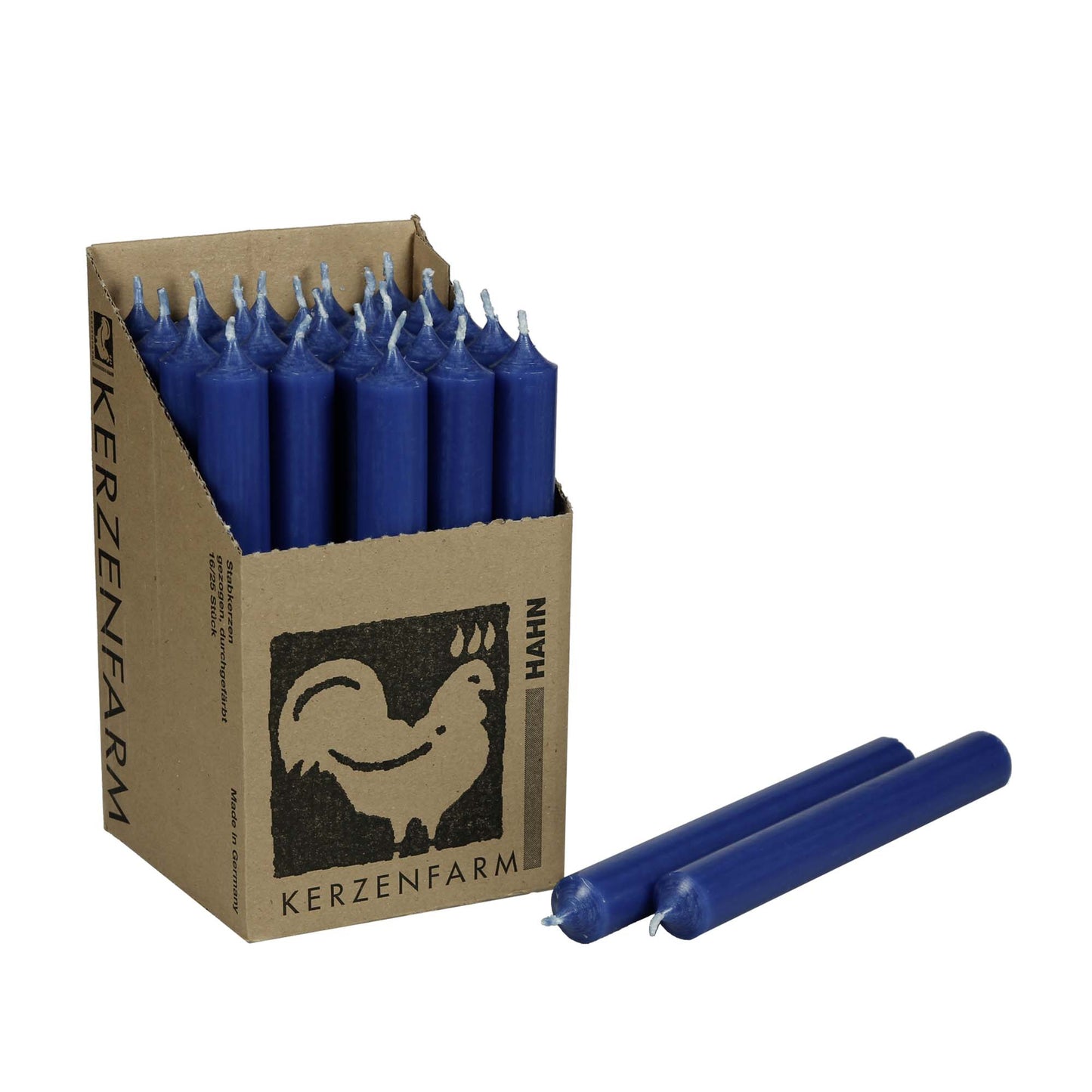 Kerzenfarm Hahn Stabkerze blau 180 x 22 mm