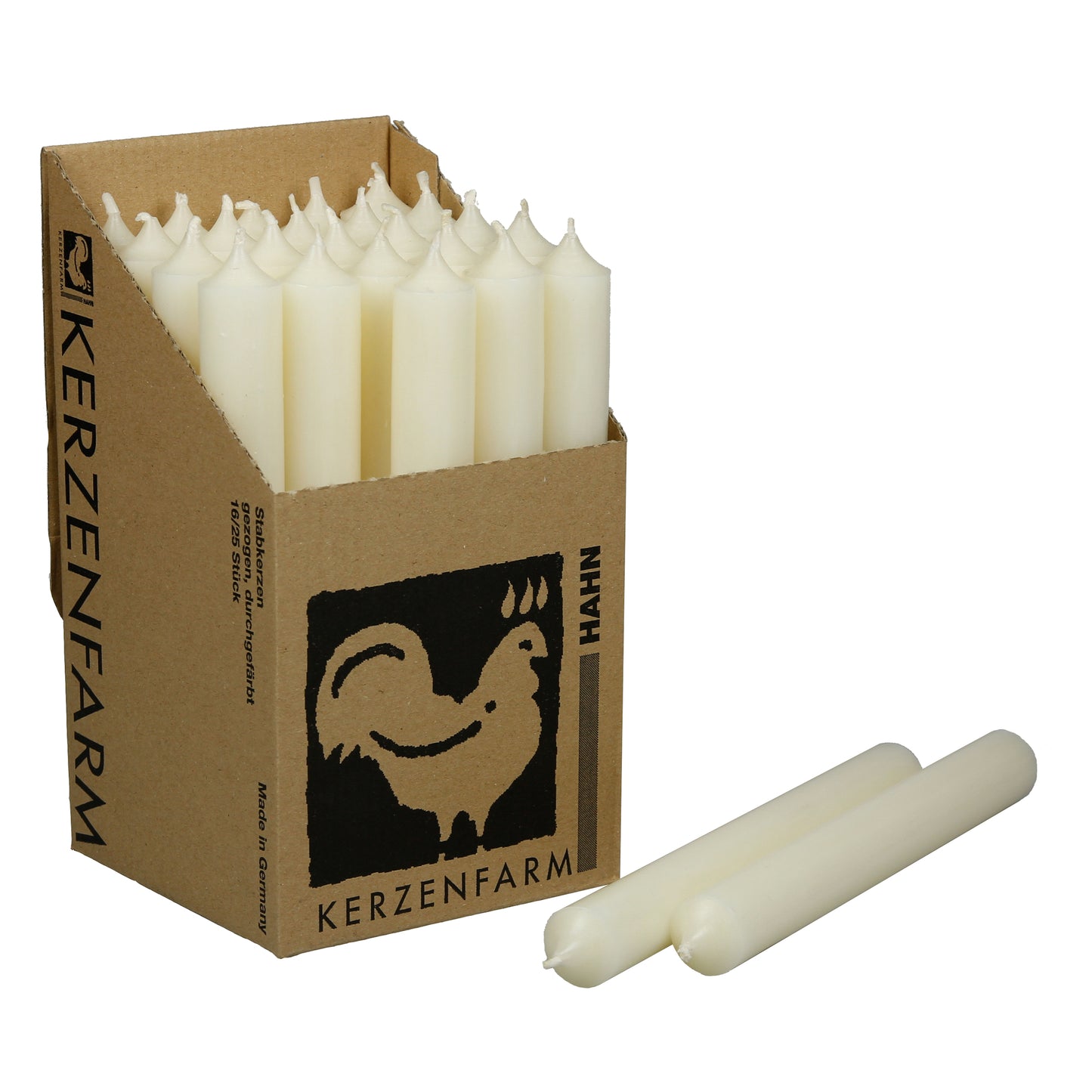 Kerzenfarm Hahn Stabkerze elfenbein 180 x 22 mm