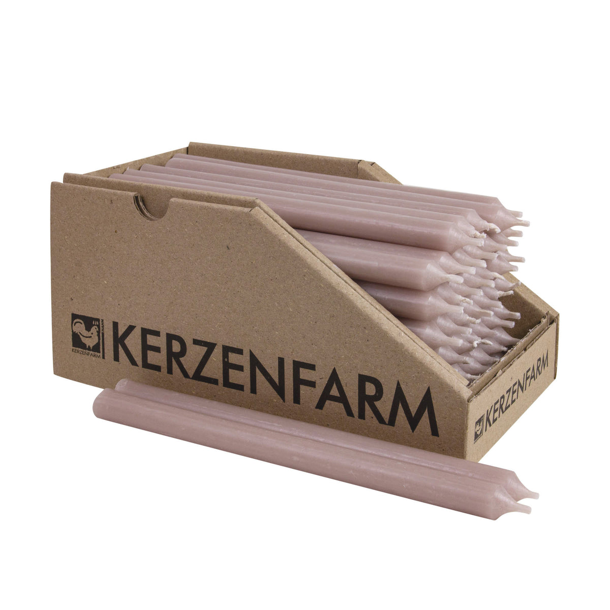 Kerzenfarm Hahn Stabkerze taupe 180×13 mm