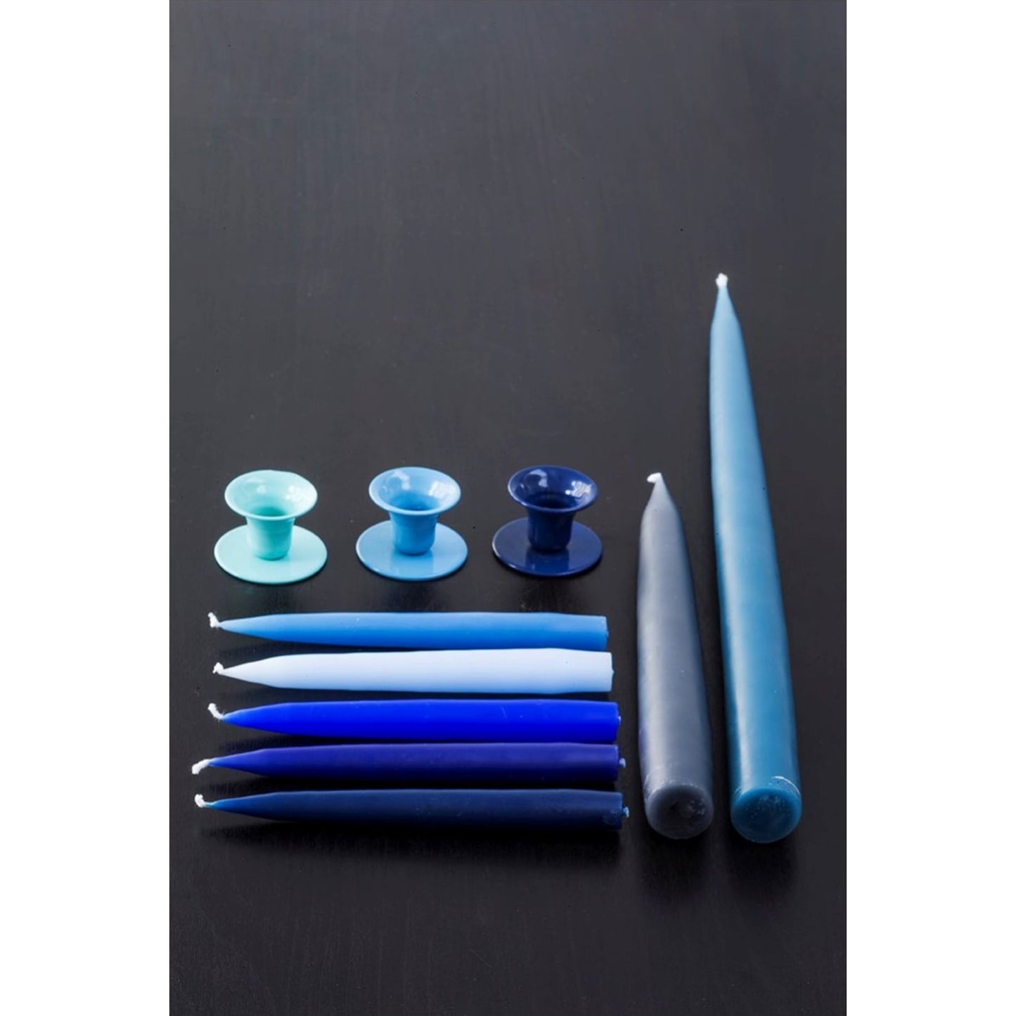 Kunstindustrien Kerzen klein blaugrau 120×13 mm in Box