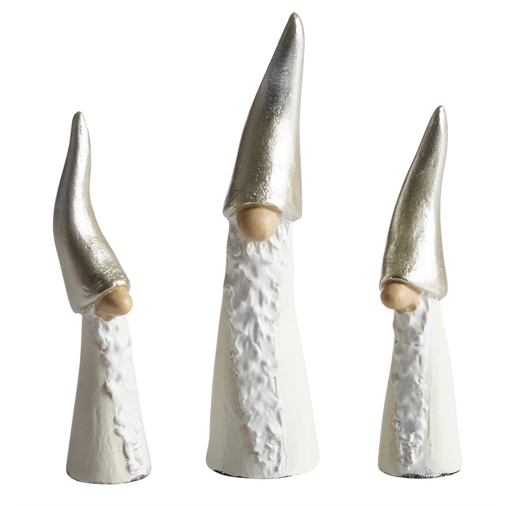 Nääsgränsgården Wichtel Tomte weiß 3er-Set Höhe 7–9 cm