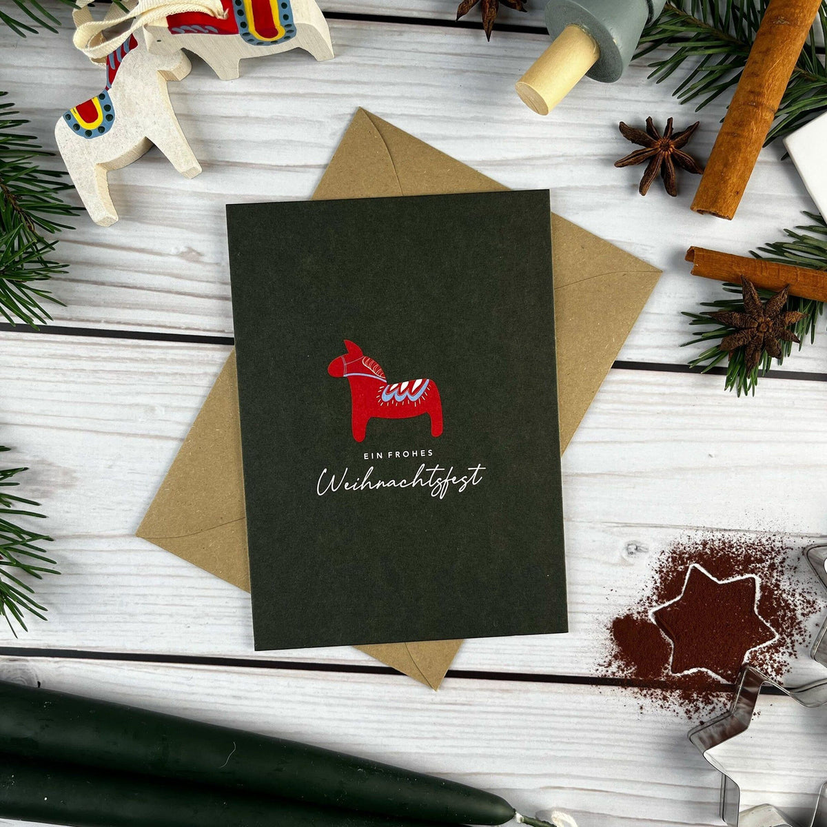 Naturbedacht Postkarten-Set 6 Dalapferde mit Umschläge Nr. 20