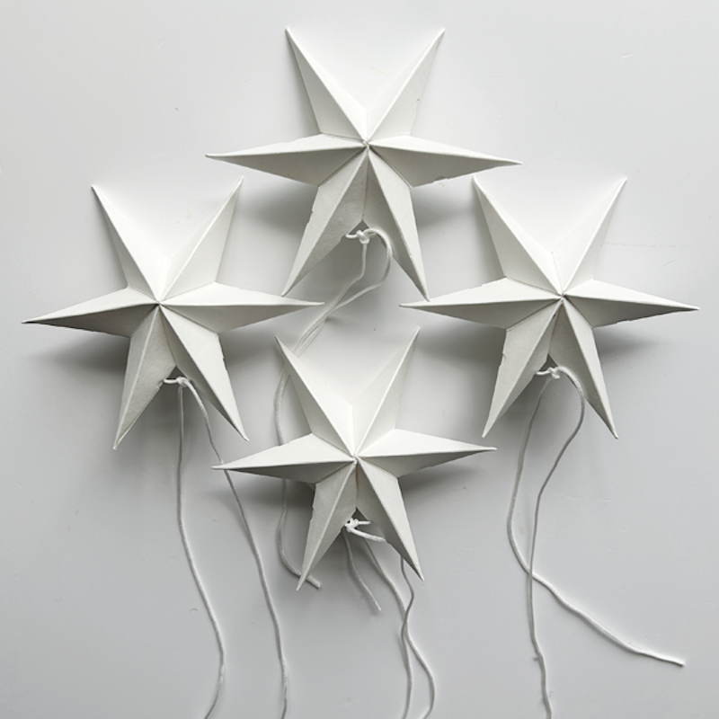 Noordliving Mini-Papierstern 2er-Set weiß