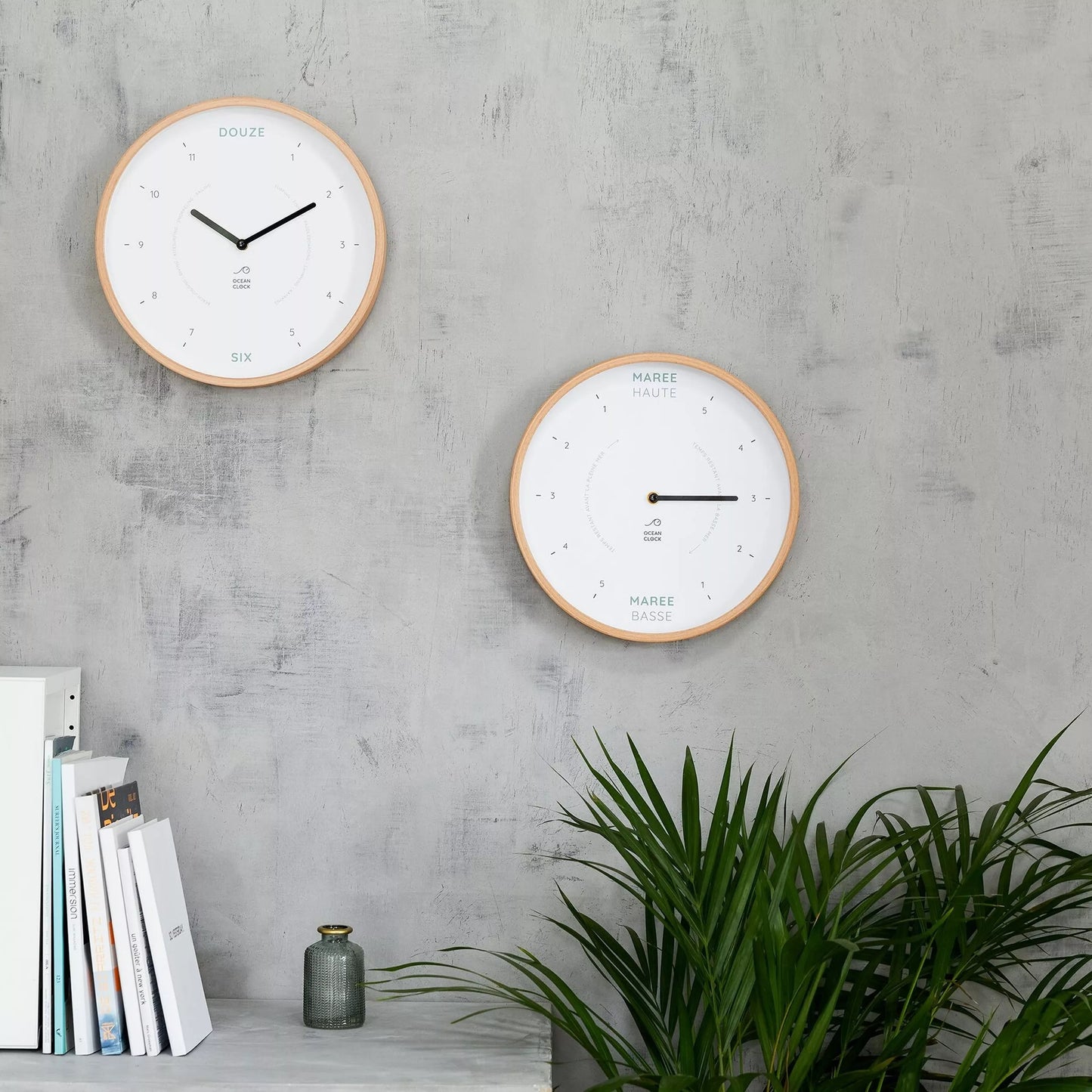 Ocean Clock Wanduhr Oyster Buchenholz weiß